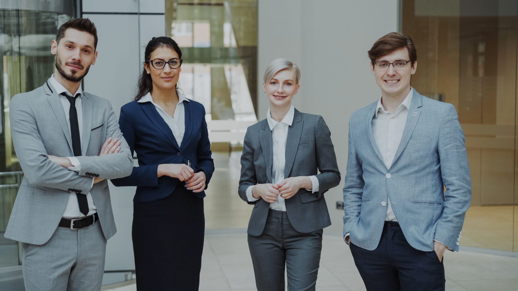 Four members of the Brightmoor team standing together in reception